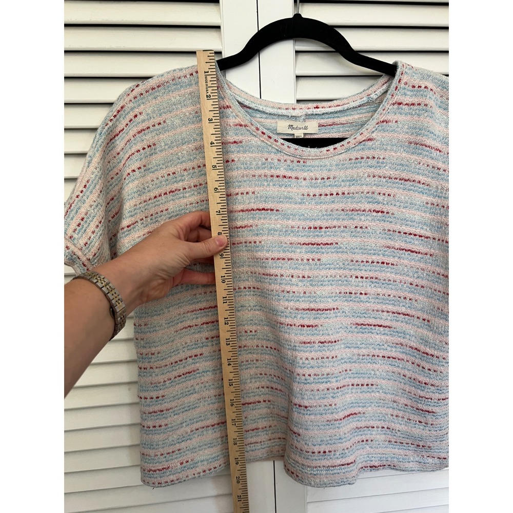 Madewell Sweater Tee XXS Coastal Americana Pastel Knit French Girl Boxy Top - Picture 5 of 7